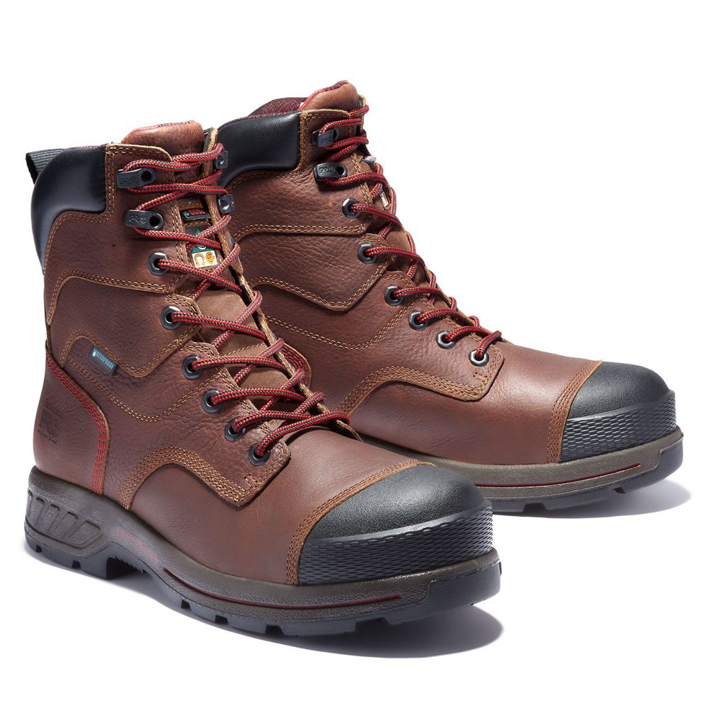 Botas de Trabajo Timberland Hombre Pro® Endurance Hd 8\" Comp Toe Marrones/Negras - Chile WEH-709214